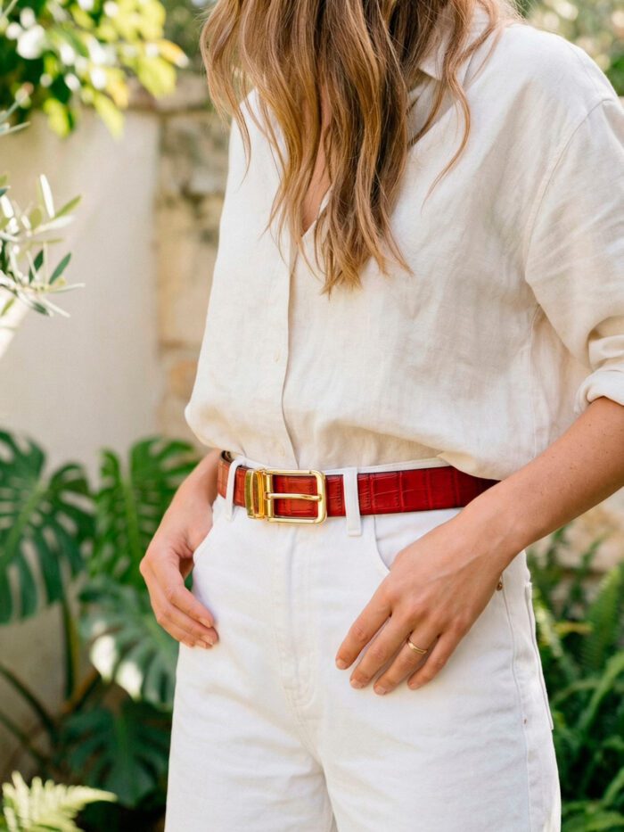 Correa Dama Reversible Buzios Crocodile